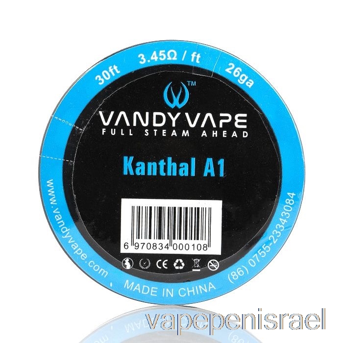 סלילי תיל מיוחדים Vape Israel Vandy Vape חד פעמי Kanthal A1 - 26ga / 3.45ohm - 30ft